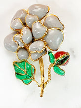 Load image into Gallery viewer, CHANEL MASSIVE CAMELLIA BLOOM 1994 GRIPOIX GLASS BROOCH

