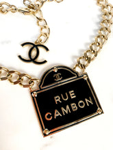 Load image into Gallery viewer, CHANEL MASSIVE RUE CAMBON ENAMEL PARISIAN STREET SIGN NECKLACE
