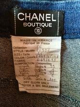 Load image into Gallery viewer, CHANEL ICONIC BLUE JEAN DENIM TWEED 1991 - 1992 AUTUMN RUNWAY JACKET AND SKIRT SET SUIT
