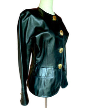 Load image into Gallery viewer, CHRISTIAN DIOR JOHN GALLIANO 1991 JUMBO LOGO BUTTON LEATHER JACKET
