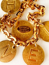 Load image into Gallery viewer, CHANEL PAILLETTES LETTERS LOGO COIN MEDALLION NECKLACE 1993
