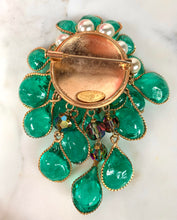 Load image into Gallery viewer, CHANEL CASCADE  OF EMERALD GRIPOIX CHARMS WATERFALL BROOCH 1994

