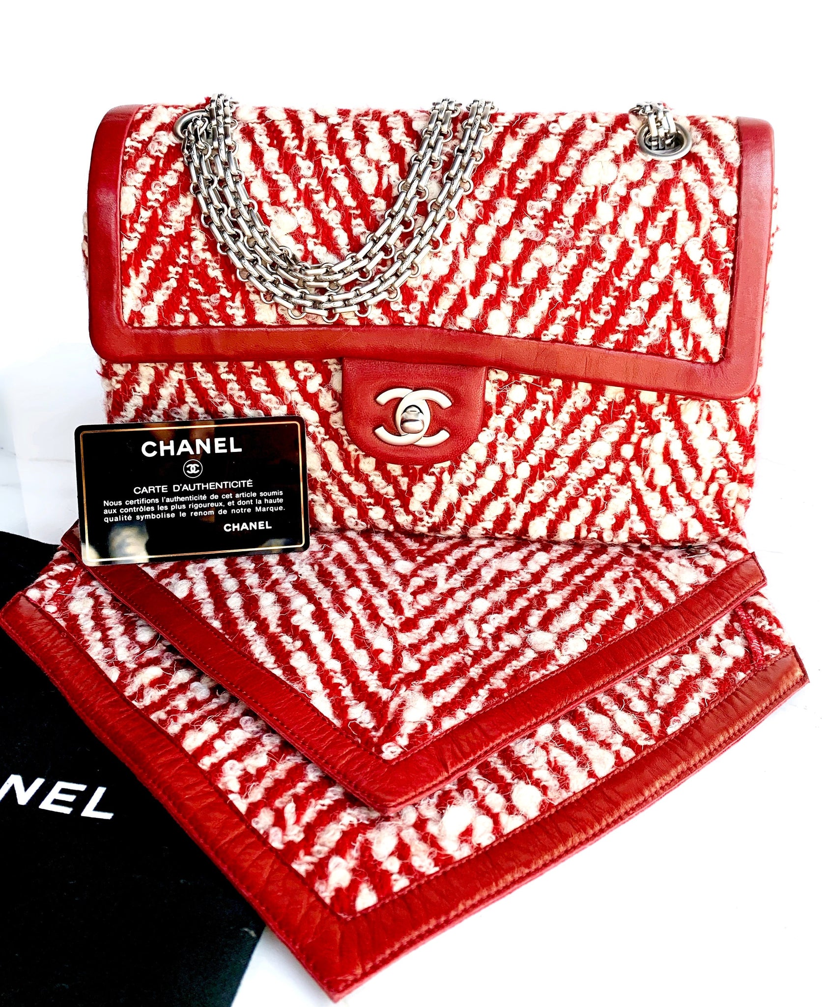 RARE CHANEL RED LESAGE FANTASY TWEED BAG AND SHAWL SET – The Paris  Mademoiselle