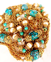 Load image into Gallery viewer, CHANEL RARE MASSIVE GRIPOIX TURQUOISE GLASS PEARLS SAUTOIR
