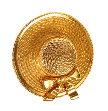 Load image into Gallery viewer, CHANEL CHAPEAU VINTAGE STRAW HAT WITH BOW BROOCH
