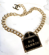 Load image into Gallery viewer, CHANEL MASSIVE RUE CAMBON ENAMEL PARISIAN STREET SIGN NECKLACE
