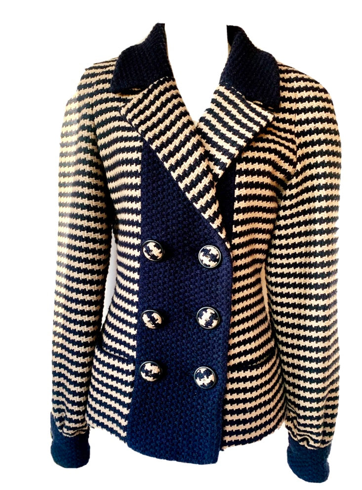 CHANEL 2015 KNIT TWEED SWEATER CARDIGAN JACKET SILK LINED – The Paris  Mademoiselle