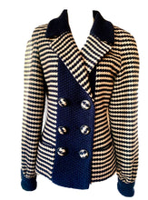 Load image into Gallery viewer, CHANEL 2015 KNIT TWEED SWEATER CARDIGAN JACKET SILK LINED
