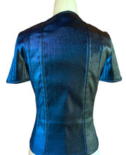 Load image into Gallery viewer, CHANEL METALLIC SAPPHIRE BLUE JACKET NEW 2014 FALL SIZE 38
