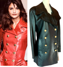 Load image into Gallery viewer, CHANEL ICONIC 14 CC BUTTON 1993 AUTUMN LEATHER RUNWAY BLAZER JACKET COAT
