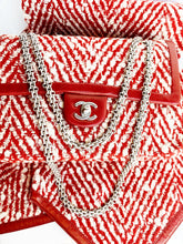 Load image into Gallery viewer, RARE CHANEL RED LESAGE FANTASY TWEED BAG AND SHAWL SET
