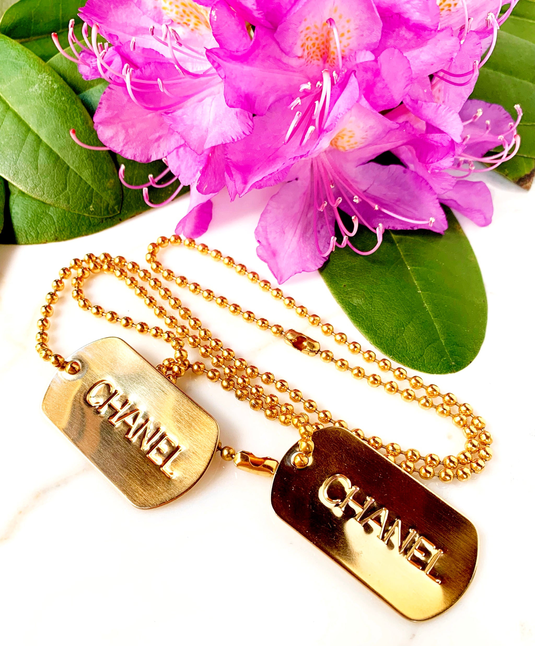 CHANEL 1993 ORIGINAL DOUBLE DOG TAG RUNWAY NECKLACE The Paris Mademoiselle