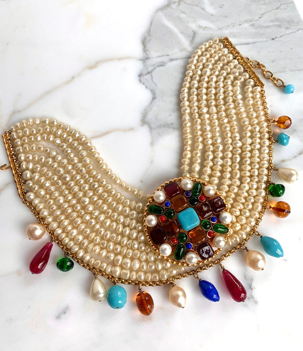SUBLIME CHANEL MULTI-COLOUR GRIPOIX NECKLACE