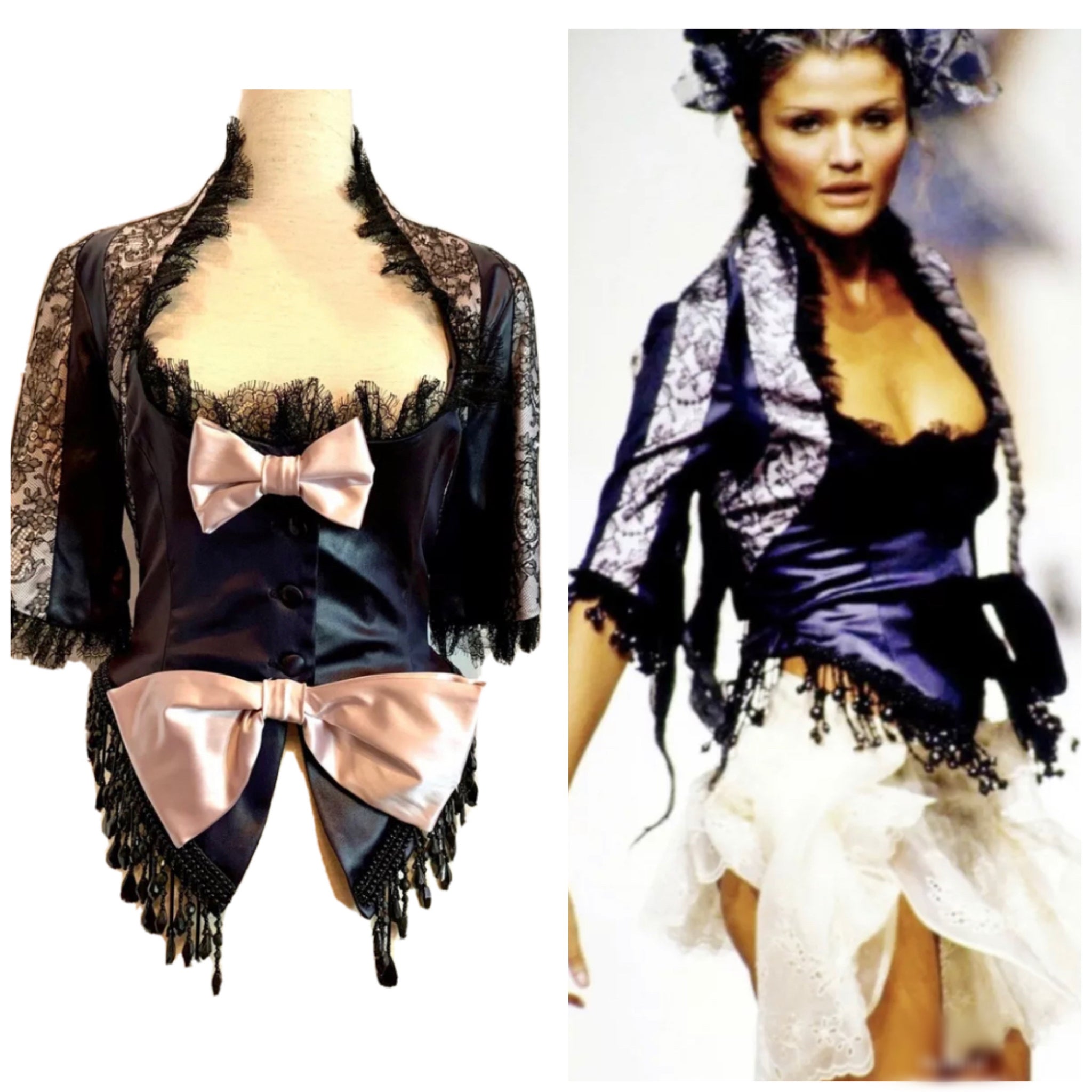 JOHN GALLIANO RARE HAUTE COUTURE 1994 RUNWAY PINK BOW CORSET
