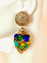 Load image into Gallery viewer, KALINGER PARIS COUTURE MASSIVE DANGLE VINTAGE 1980&#39;S EARRINGS
