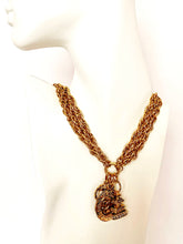Load image into Gallery viewer, CHANEL RARE INTAGLIO CHARM 3 STRAND NECKLACE 1980s
