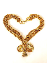 Load image into Gallery viewer, CHANEL RARE INTAGLIO CHARM 3 STRAND NECKLACE 1980s
