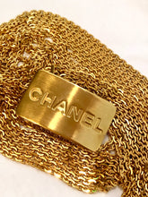 Load image into Gallery viewer, CHANEL LOGO BUCKLE 7 STRAND GILT CHAIN VINTAGE BELT
