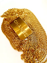 Load image into Gallery viewer, CHANEL LOGO BUCKLE 7 STRAND GILT CHAIN VINTAGE BELT
