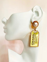 Load image into Gallery viewer, CHANEL MASSIVE 31 RUE CAMBON PEARL LUGGAGE TAG EARRINGS 2020
