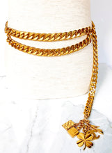 Load image into Gallery viewer, CHANEL JUMBO LUCKY CHARMS TASSEL DRAPED CHAIN BELT NECKLACE 1995
