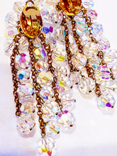 Load image into Gallery viewer, CHANEL HOLOGRAPHIC IRIDESCENT CRYSTAL MASSIVE RUNWAY EARRINGS 1990&#39;s

