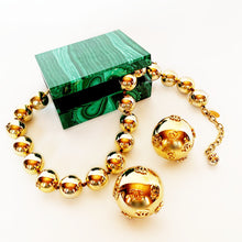 Load image into Gallery viewer, CHANEL LOGO LOVER JUMBO BALL NECKLACE AND EARRING DEMI-PARURE SET
