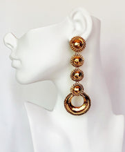 Load image into Gallery viewer, CHANEL MASSIVE XXL GILT MARTELÉ DANGLE HOOP EARRINGS COLLECTION 25
