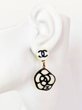 Load image into Gallery viewer, CHANEL RESIN CAMELLIA EARRINGS
