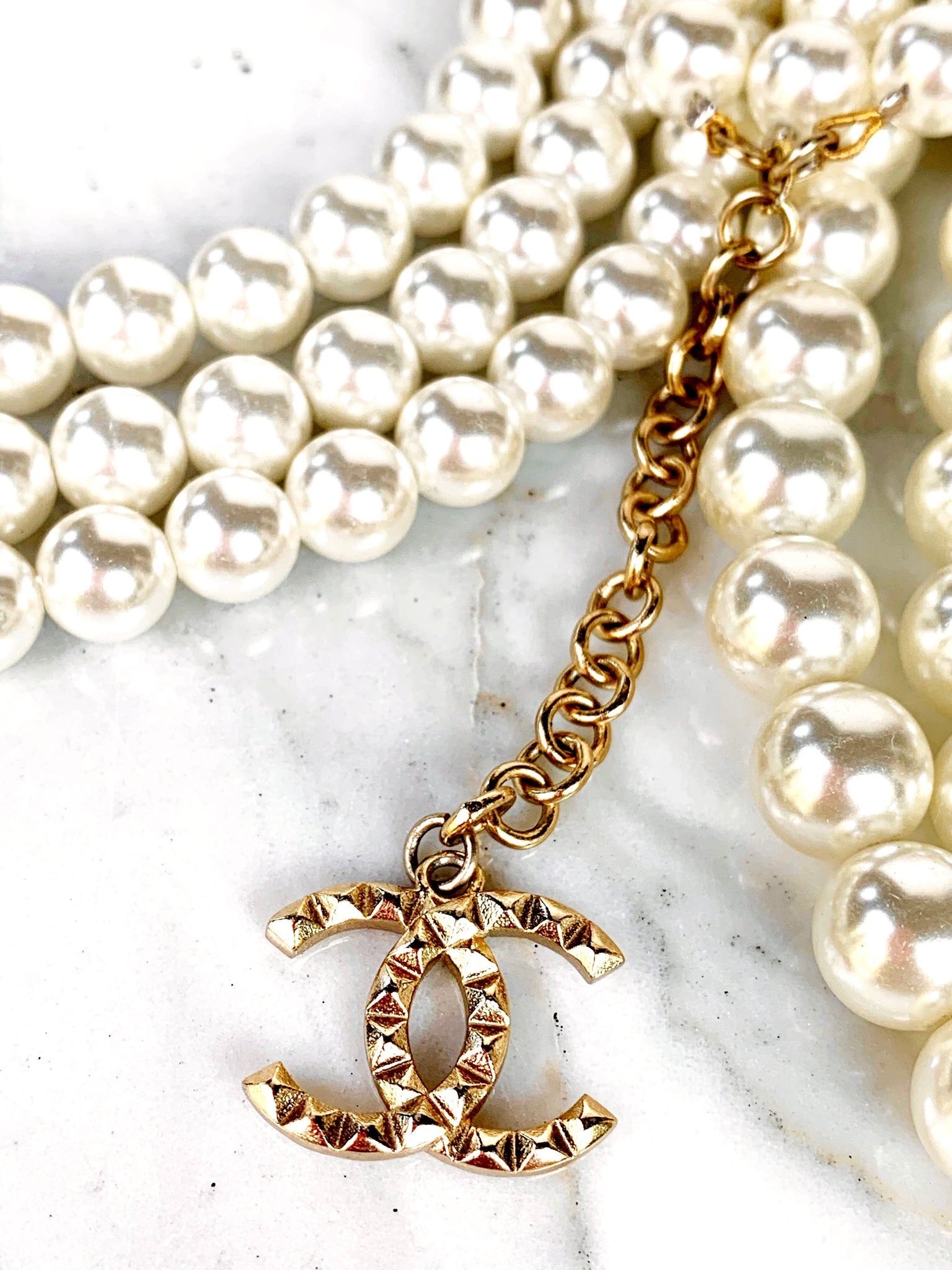 Chanel Gold Plated Pearl Sautoir Necklace
