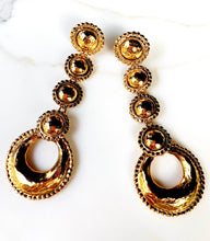 Load image into Gallery viewer, CHANEL MASSIVE XXL GILT MARTELÉ DANGLE HOOP EARRINGS COLLECTION 25
