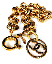 Load image into Gallery viewer, CHANEL MASSIVE CHUNKY ROPE LINK CHAIN NECKLACE WITH JUMBO LOGO CHARM
