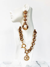 Load image into Gallery viewer, CHANEL MASSIVE CHUNKY ROPE LINK CHAIN NECKLACE WITH JUMBO LOGO CHARM
