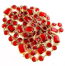 Load image into Gallery viewer, CHANEL ORIGINAL CHICKLET RARE RED CRYSTAL VINTAGE 1981 LONG SAUTOIR
