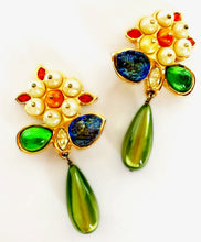 Load image into Gallery viewer, CHANEL IMPORTANT AND RARE MASSIVE GRIPOIX FLORAL EARRINGS 1991
