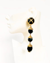 Load image into Gallery viewer, GERARD YOSCA DRAMATIC 5 INCH 1980s SHOULDER DUSTER EARRINGS
