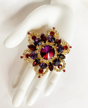 Load image into Gallery viewer, FRENCH DESIGNER RARE VINTAGE GLASS AND CRYSTAL PENDANT CLIP 90s COUTURE JEWEL

