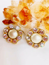 Load image into Gallery viewer, CHANEL GRIPOIX PEARL OVERSIZED CRYSTALS VINTAGE SHOWSTOPPER EARRINGS
