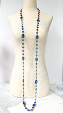 Load image into Gallery viewer, CHANEL ORIGINAL CHICKLET RARE SAPPHIRE BLUE CRYSTAL VINTAGE 1981 LONG SAUTOIR
