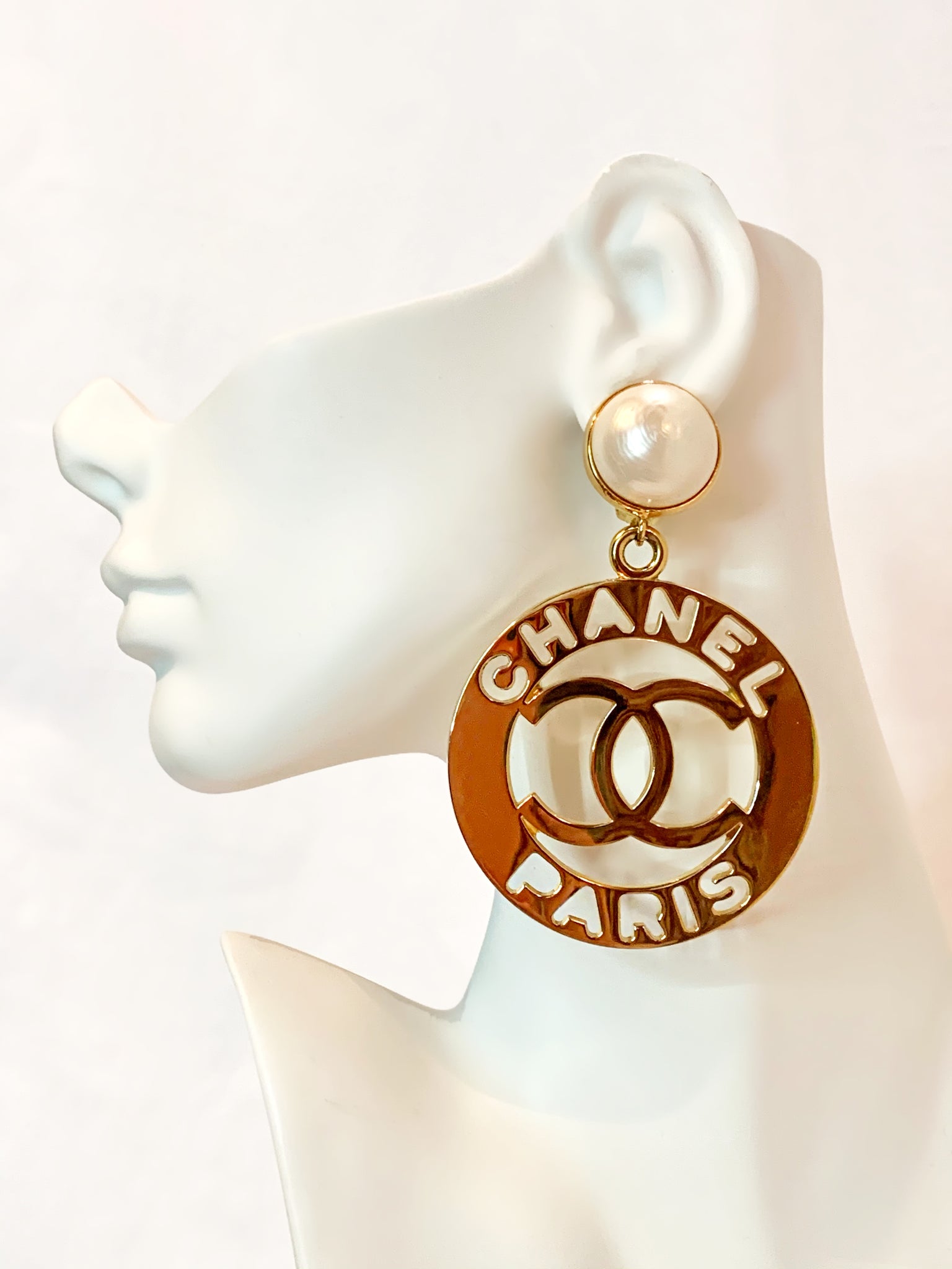 ICONIC CHANEL MASSIVE GRIPOIX GLASS PEARL CC EARRINGS – The Paris  Mademoiselle