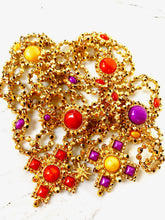 Load image into Gallery viewer, EDOUARD RAMBAUD RARE 1980s VIOLET/MARIGOLD CHATELAINE CHAIN BELT
