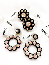 Load image into Gallery viewer, CHANEL HAUTE COUTURE LUCITE CRYSTAL FLOWER HOOP EARRINGS
