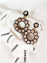 Load image into Gallery viewer, CHANEL HAUTE COUTURE LUCITE CRYSTAL FLOWER HOOP EARRINGS
