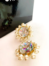 Load image into Gallery viewer, CHANEL MASSIVE HOLOGRAPHIC MOLTEN GRIPOIX GLASS PEARL EARRINGS 1992
