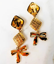 Load image into Gallery viewer, CHANEL COQUETTE BOW MATLASSÉ RARE DANGLE EARRINGS
