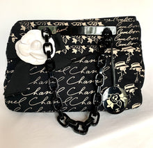Load image into Gallery viewer, CHANEL MADEMOISELLE COCO RUE CAMBON CANVAS PRINTED HANDBAG WITH CAMELLIA BROOCH AND MIRROR
