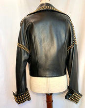 Load image into Gallery viewer, COMPLICE ICONIC RUNWAY 1992 BLACK LEATHER STUD JACKET PRISTINE
