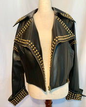 Load image into Gallery viewer, COMPLICE ICONIC RUNWAY 1992 BLACK LEATHER STUD JACKET PRISTINE
