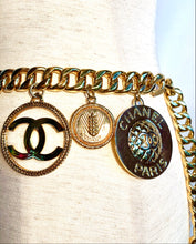 Load image into Gallery viewer, CHANEL MASSIVE LOGO CHARM VINTAGE RUNWAY BELT NECKLACE 41.5 inches
