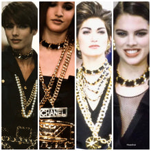 Load image into Gallery viewer, CHANEL CHUNKY BLACK LEATHER GILT CHAIN NECKLACE CHOKER COLLAR VINTAGE 1990&#39;s PRISTINE
